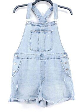 No Boundaries Womens XL Light Wash Denim Shortalls